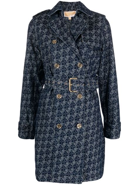 trenchcoat michael kors blau|michael kors denim trench coat.